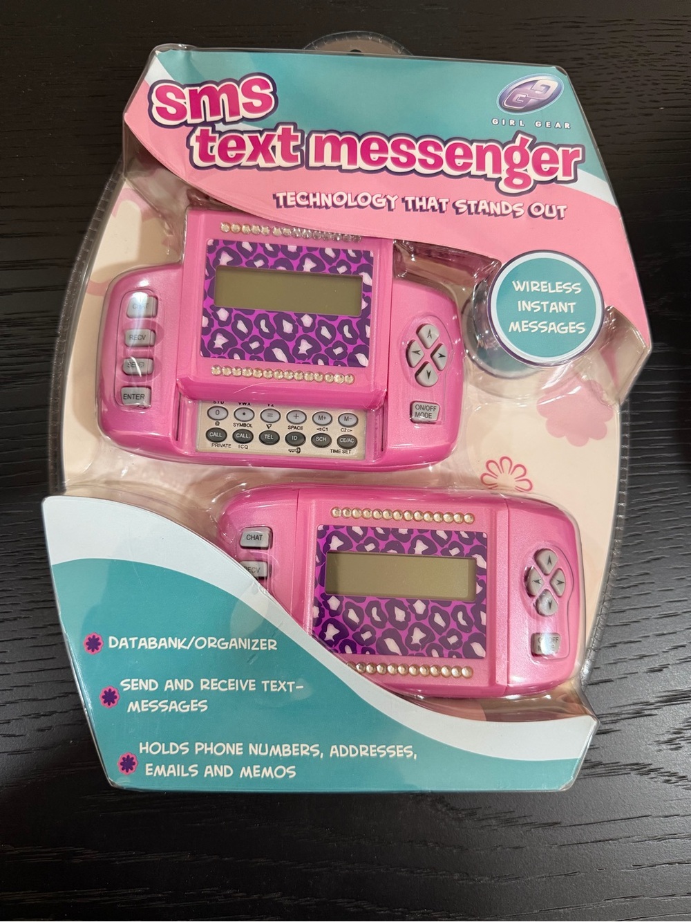 SMS Text Messenger Pink Wireless Texting Device -
